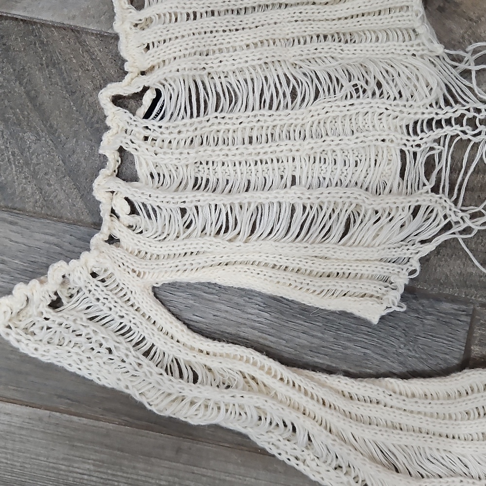 Cream Loose Off Shoulder Knit Sweater